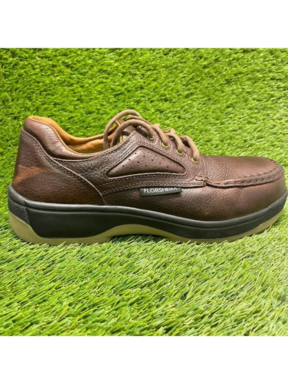 Florsheim Compadre Mens Size 11 Brown Composite Toe Safety Work Oxford Shoes